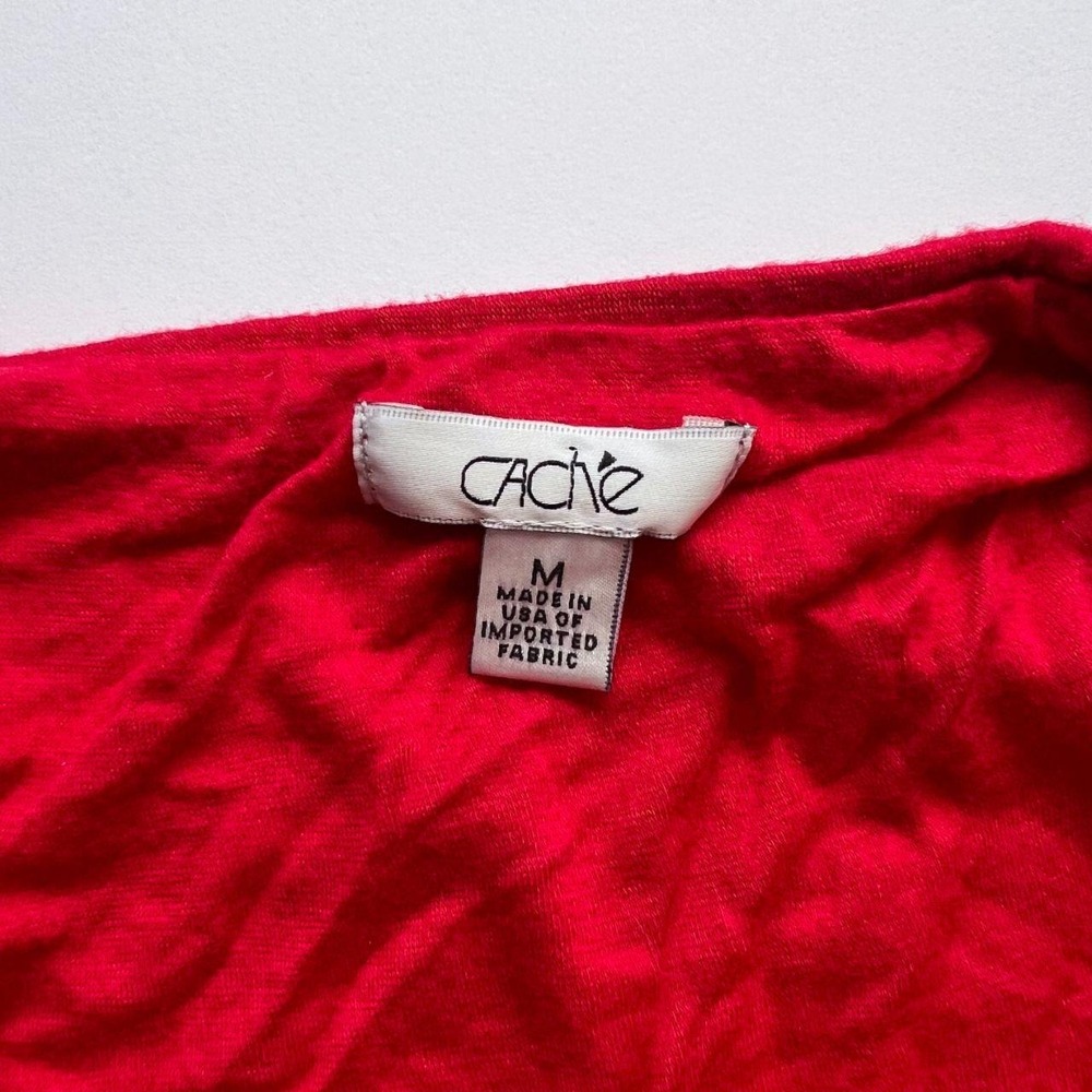Cache Y2K Red Ruffle Halter Top - Picture 4 of 5